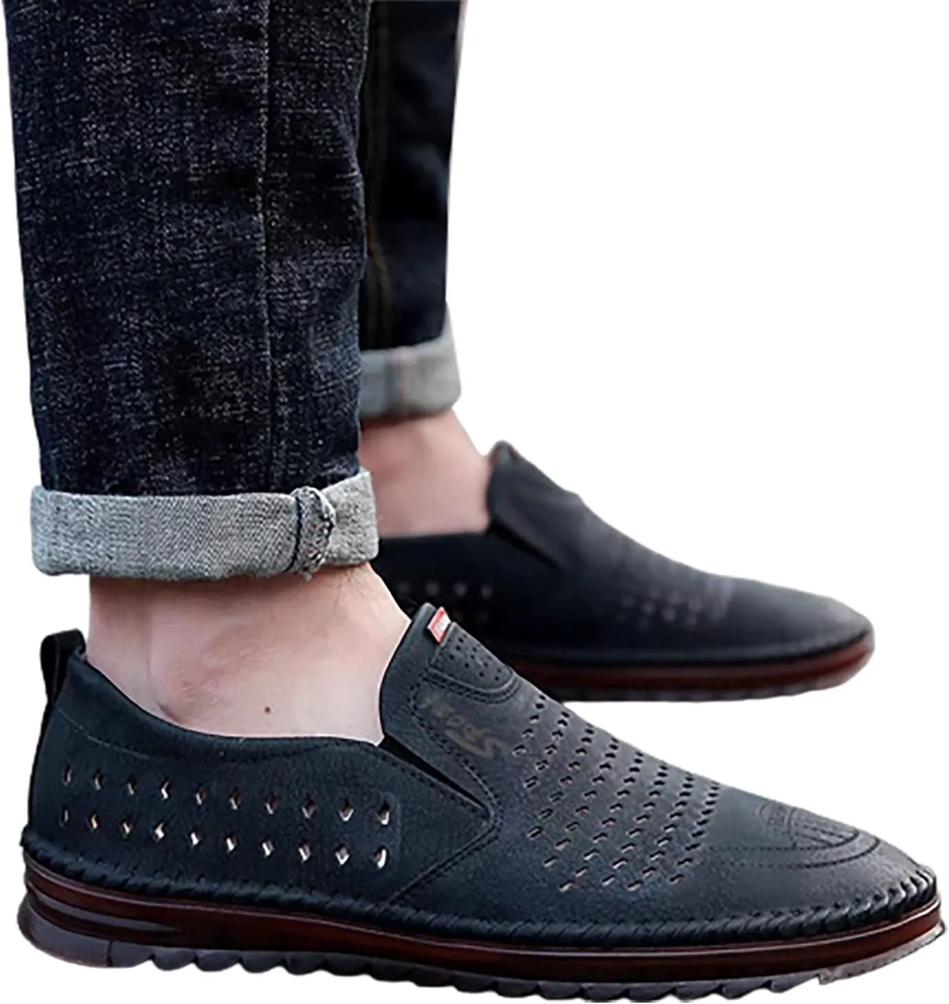 2025 New Foreign Trade Casual Men's Shoes Trend Cutout Blank Summer Breathable Men's Business Woman Walking Shoes