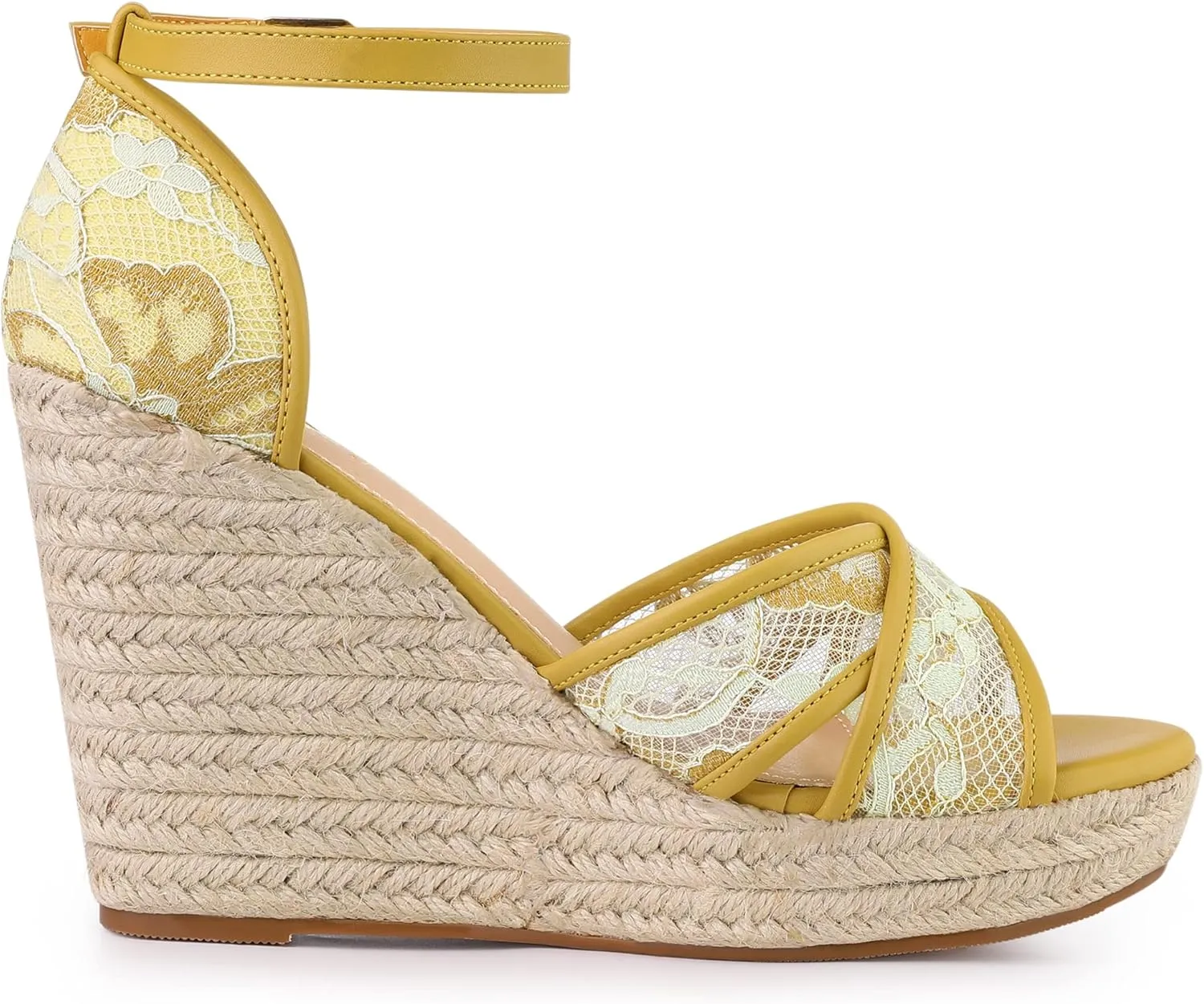 Allegra K Women's Espadrilles Lace Wedges Wedge Sandals