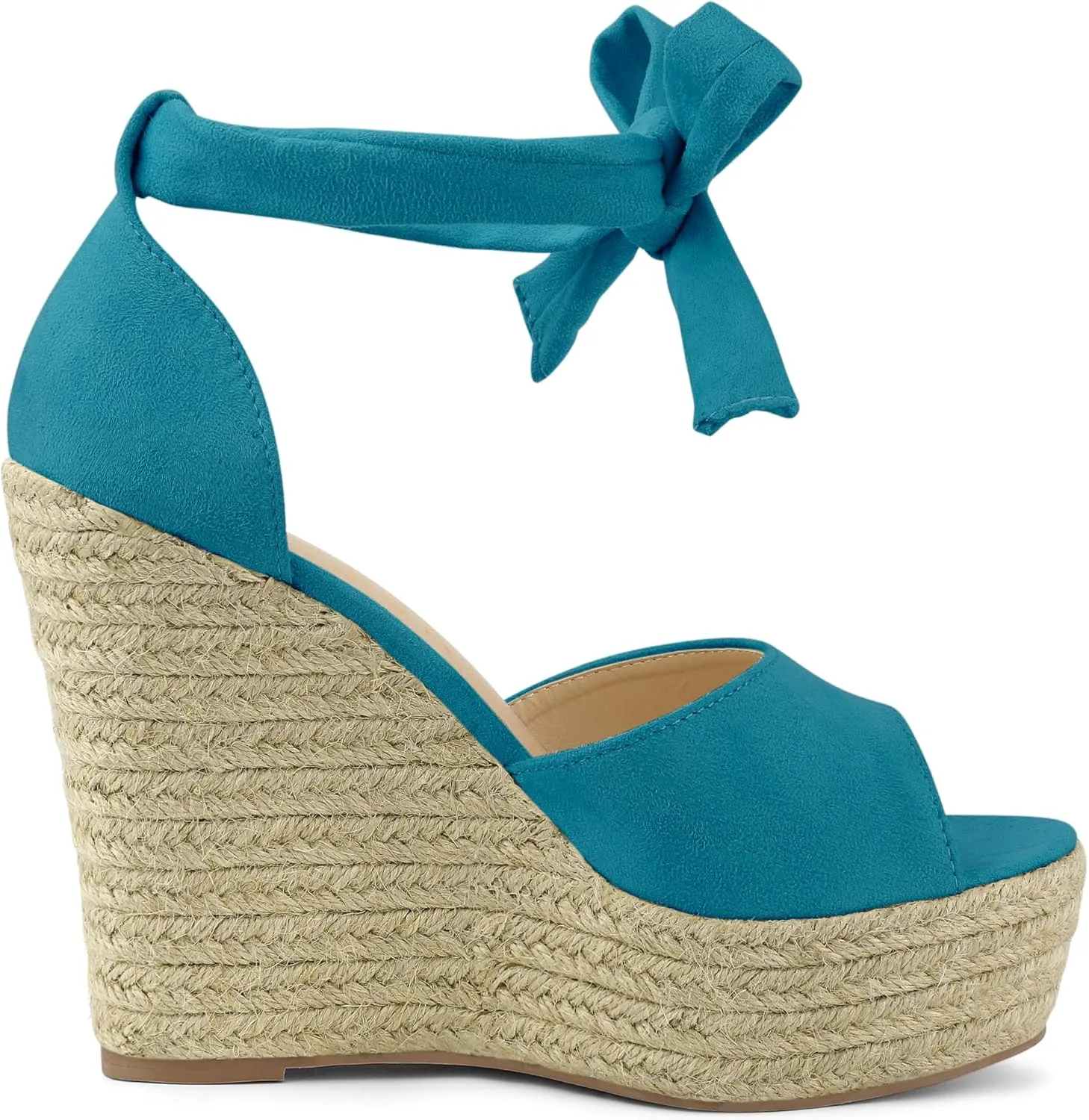 Allegra K Women's Espadrilles Tie Up Ankle Strap Wedges Sandals