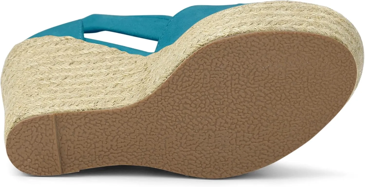 Allegra K Women's Espadrilles Tie Up Ankle Strap Wedges Sandals