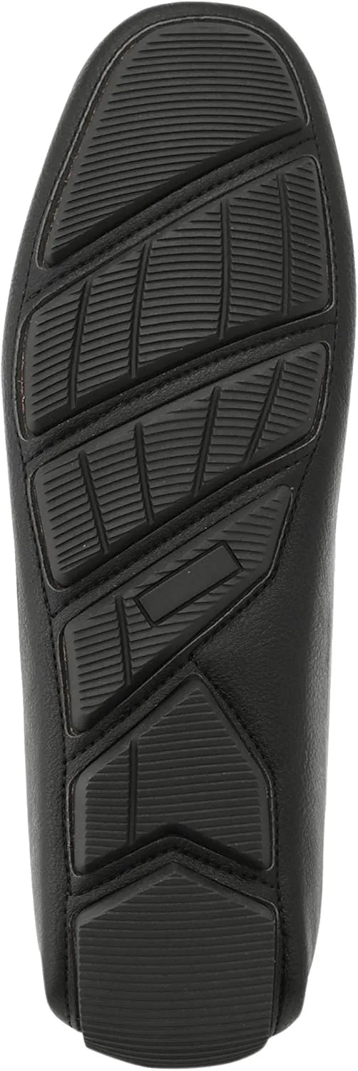 Amali Walken Men's Casual Slip-On Loafers, Driving Moccasin Shoes for Men with Silver Buckle, Available in Plush Microfiber and PU Leather