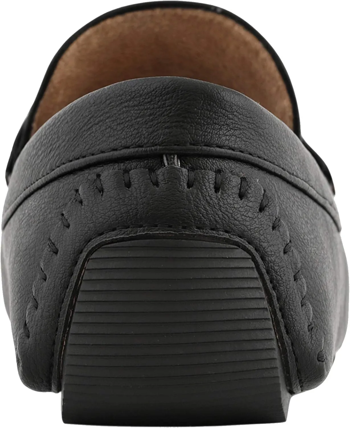 Amali Walken Men's Casual Slip-On Loafers, Driving Moccasin Shoes for Men with Silver Buckle, Available in Plush Microfiber and PU Leather