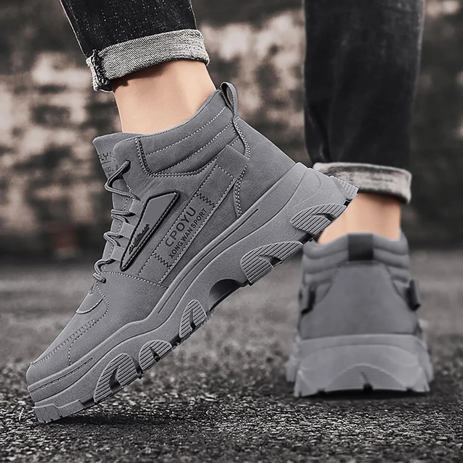 Arch Support Walking Shoes for Men Comfortable Breathable Stretch Canvas Slip on Sneaker Non Slip Walking Shoes