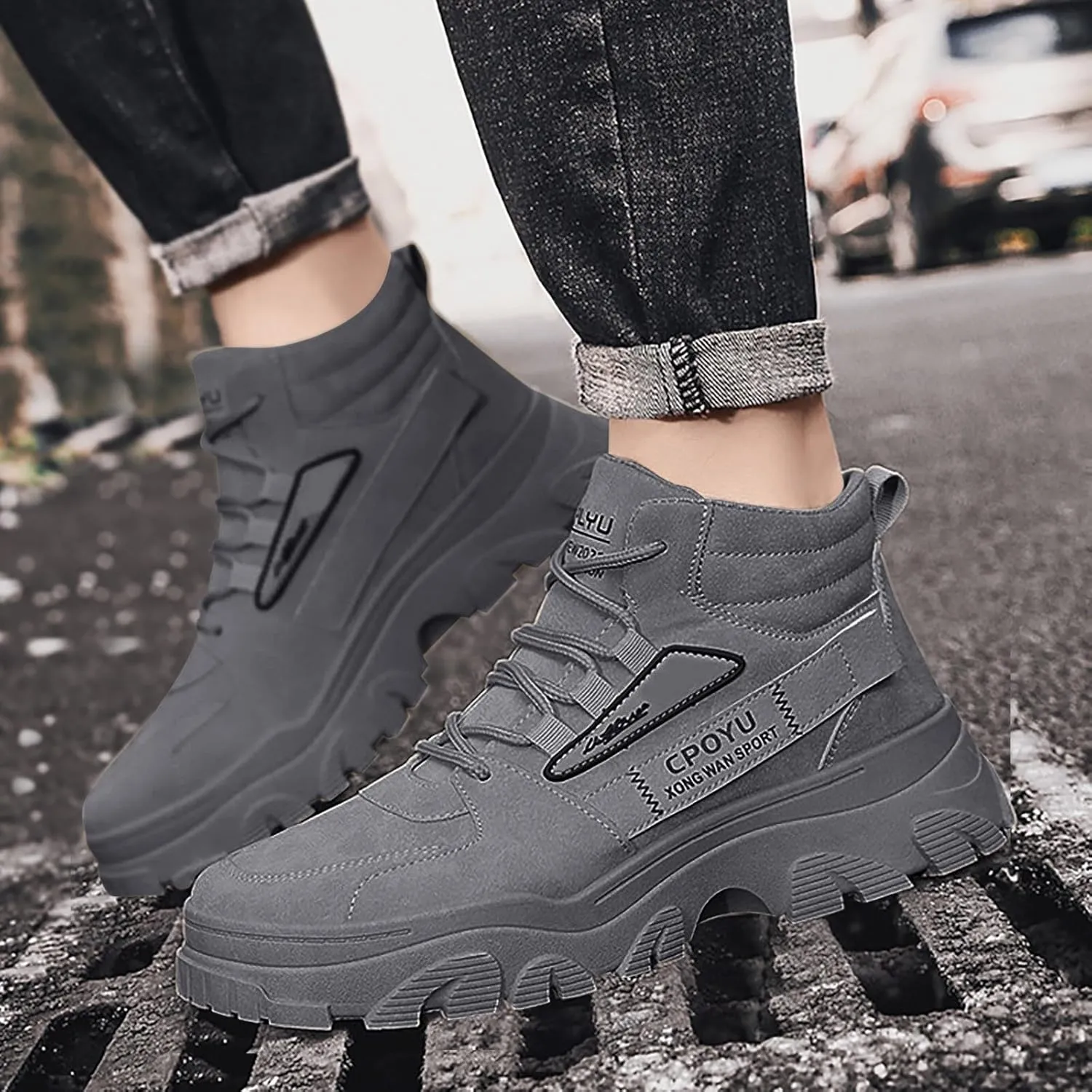 Arch Support Walking Shoes for Men Comfortable Breathable Stretch Canvas Slip on Sneaker Non Slip Walking Shoes