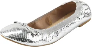 Ballet Flats Shoes for Women with Bow Foldable Portable Comfortable PU Leather Slip on Shoes Soft Casual Work Flats Office Shoes