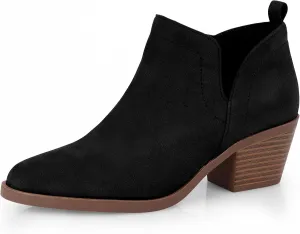 Booties for Women Ankle Boots for Women's Low Heel Pointed Toe Ankle Boots Dressy Casual Fall Ankle Booties Side Zipper Short Boots for Women