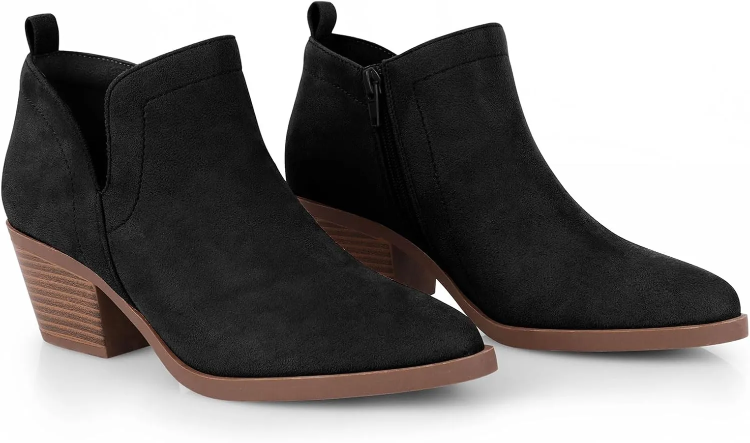 Booties for Women Ankle Boots for Women's Low Heel Pointed Toe Ankle Boots Dressy Casual Fall Ankle Booties Side Zipper Short Boots for Women