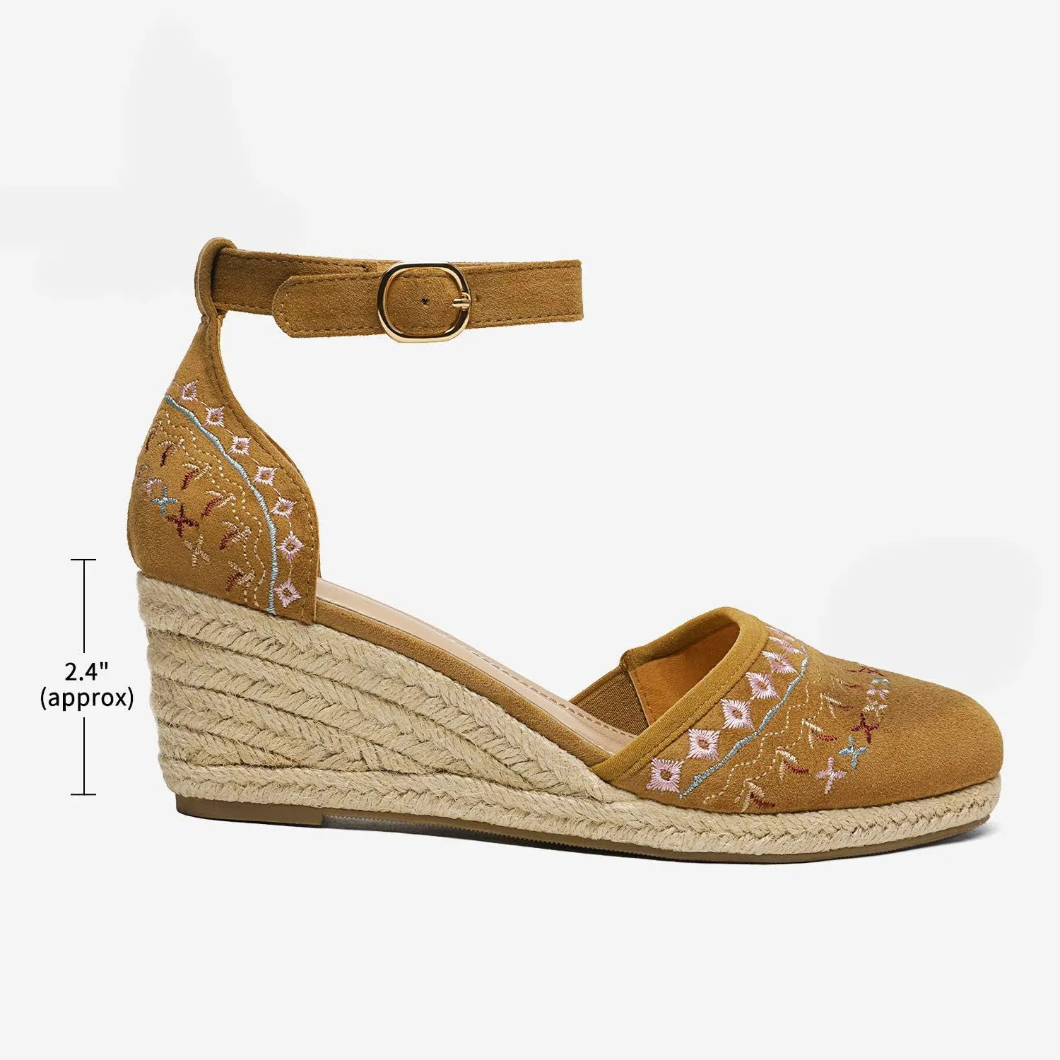 DREAM PAIRS Women's Espadrilles Closed Toe Ankle Strap Dressy Platform Wedge Sandals