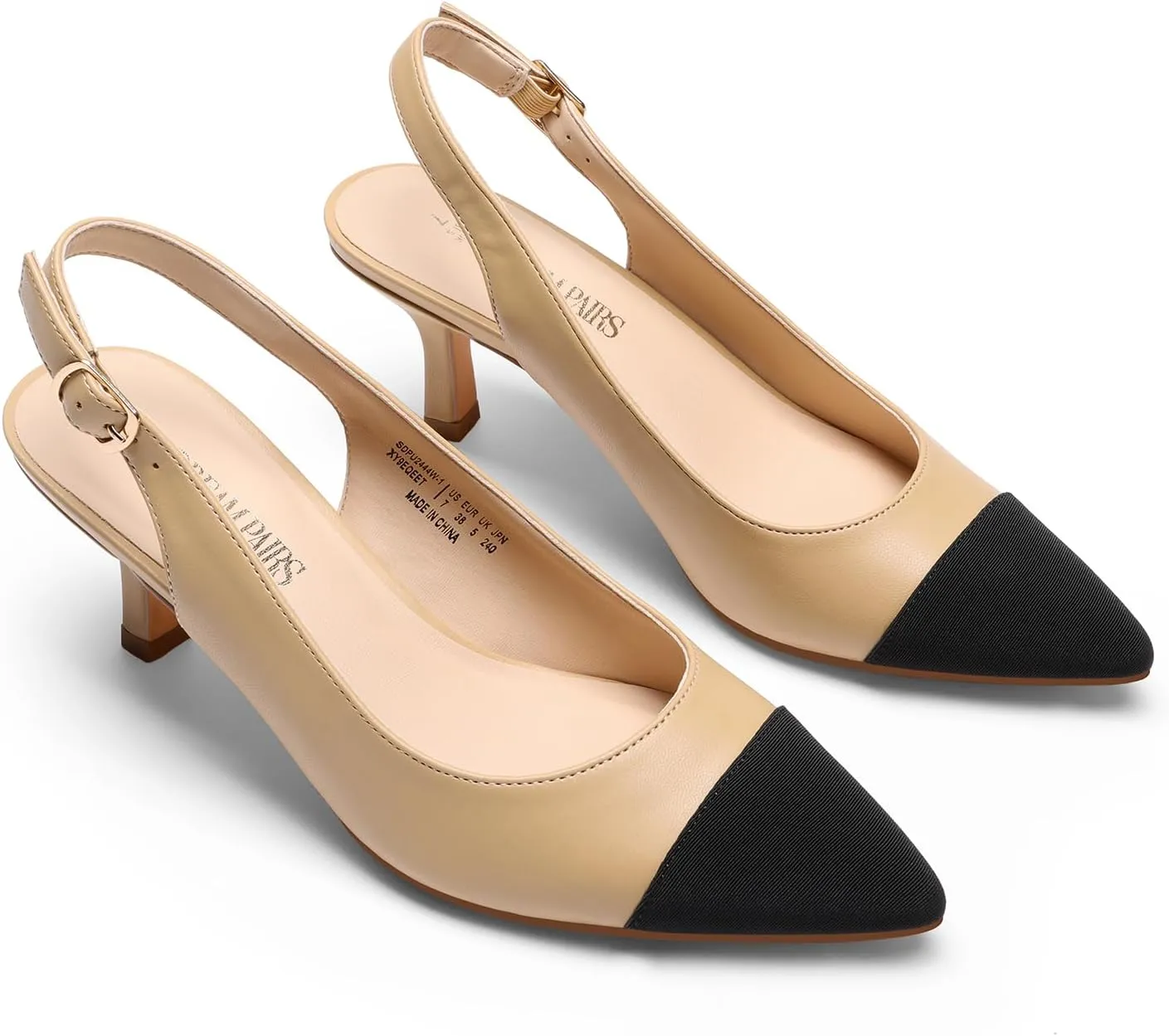 DREAM PAIRS Women's Kitten Heels Slingback Closed Pointed Toe Low Pumps Shoes Women Party Wedding Sexy Casual Dress Shoes