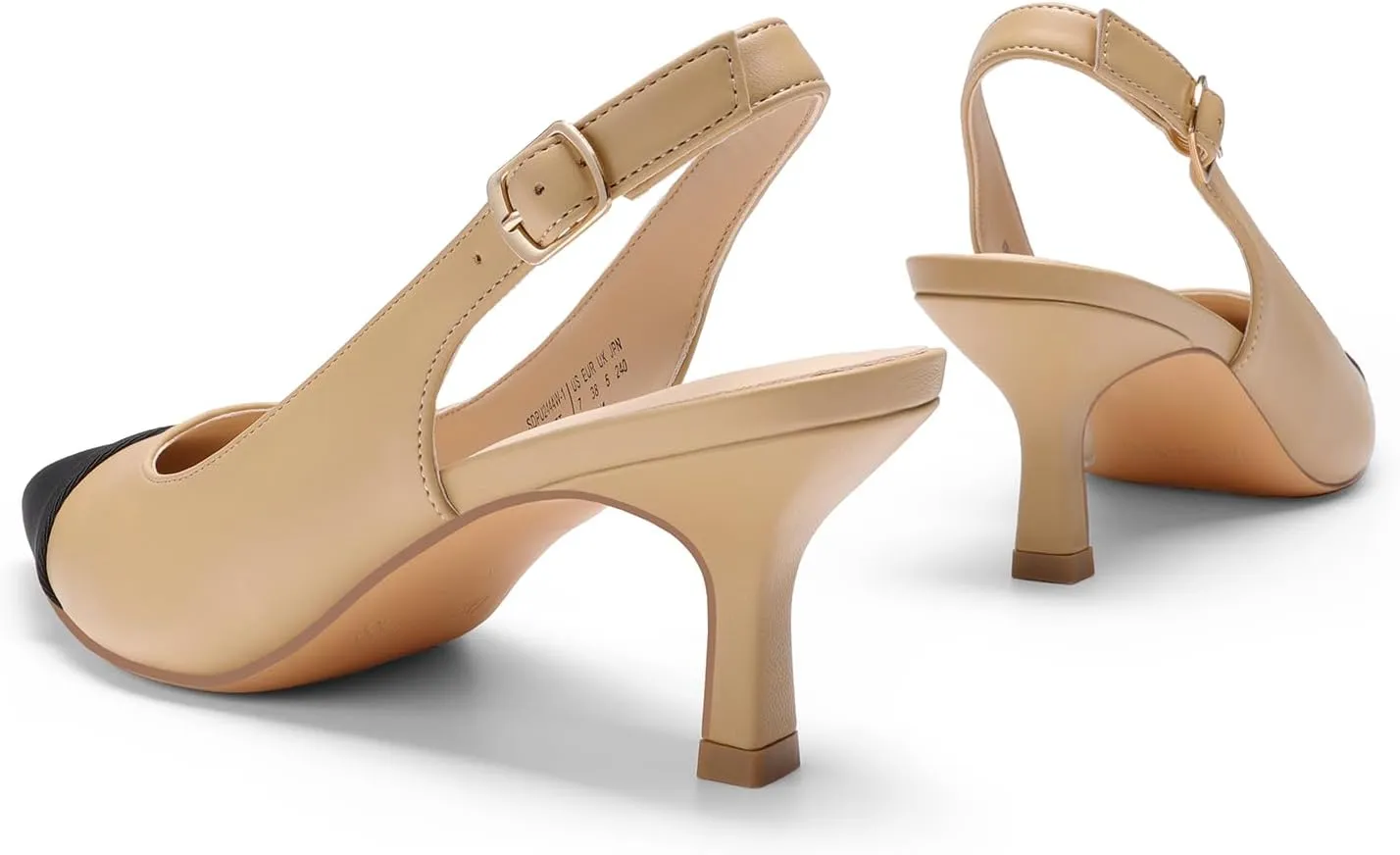 DREAM PAIRS Women's Kitten Heels Slingback Closed Pointed Toe Low Pumps Shoes Women Party Wedding Sexy Casual Dress Shoes
