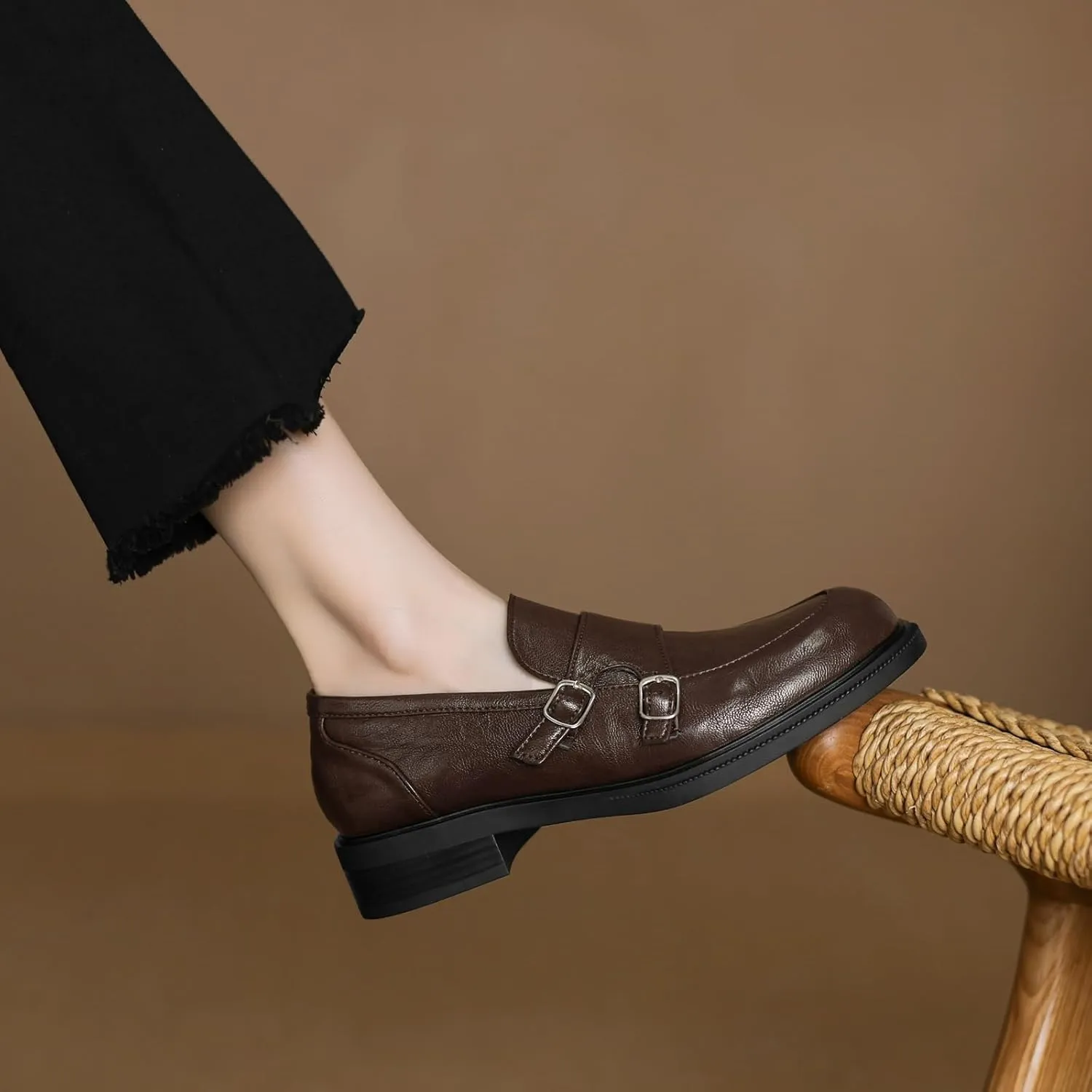 Elegant Round Toe Slip On Pumps Flat Heel Loafers for Women
