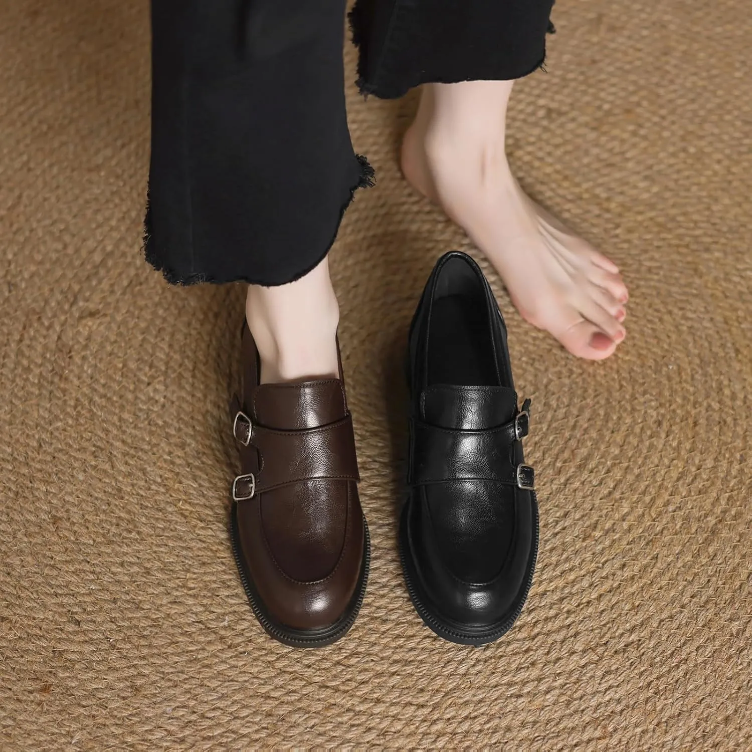 Elegant Round Toe Slip On Pumps Flat Heel Loafers for Women