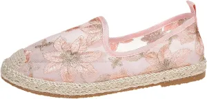 Espadrille Loafers Women Mesh Embroidered Floral Closed Toe Classic Casual Shoes Party Bridal Shoes Summer Dress Sandals