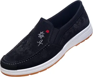 Fashion All Season Men Casual Shoes Flat Non Slip Lightweight Suede Cloth Solid Color Comfortable Indoor Super Shoes