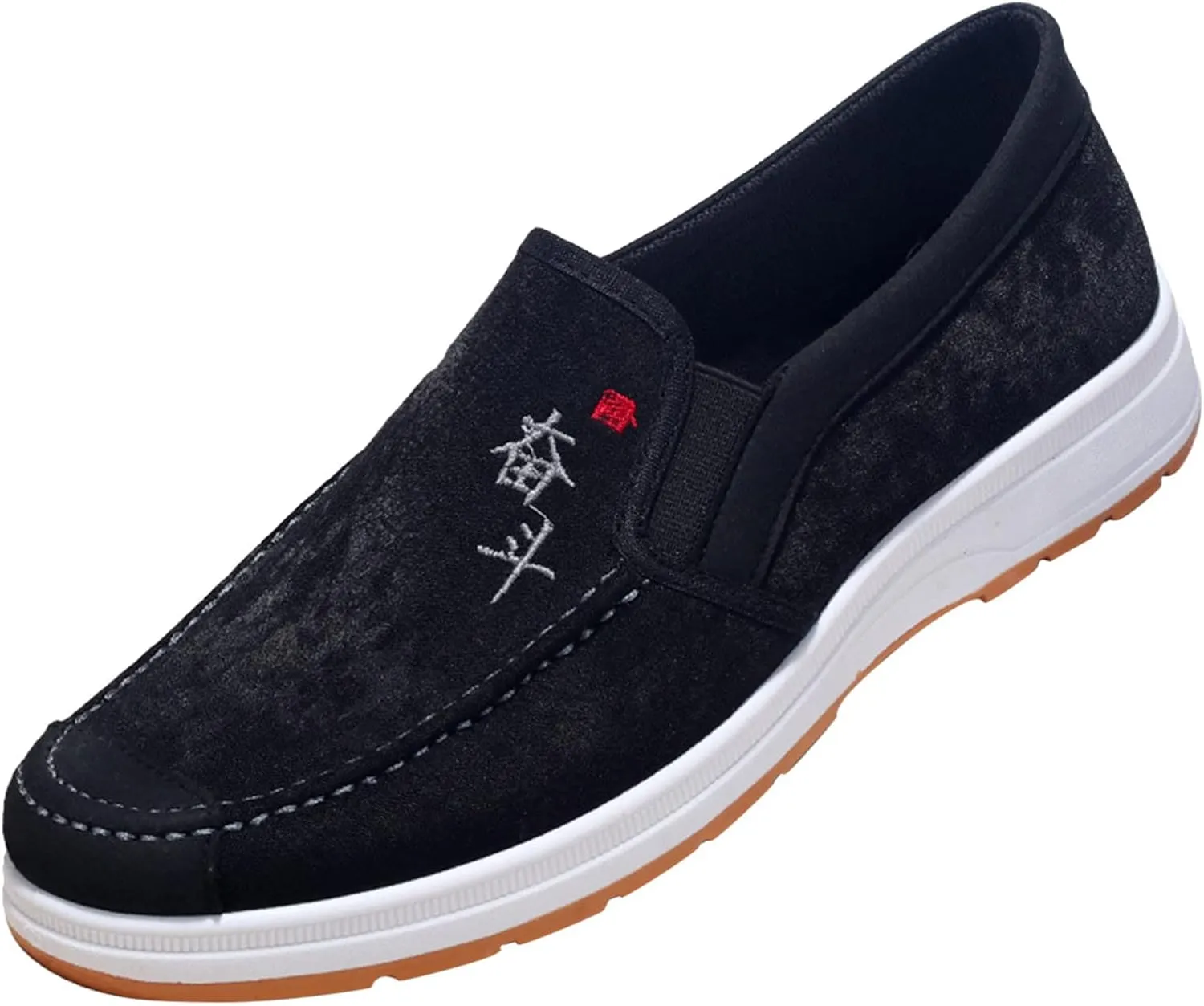 Fashion All Season Men Casual Shoes Flat Non Slip Lightweight Suede Cloth Solid Color Comfortable Indoor Super Shoes