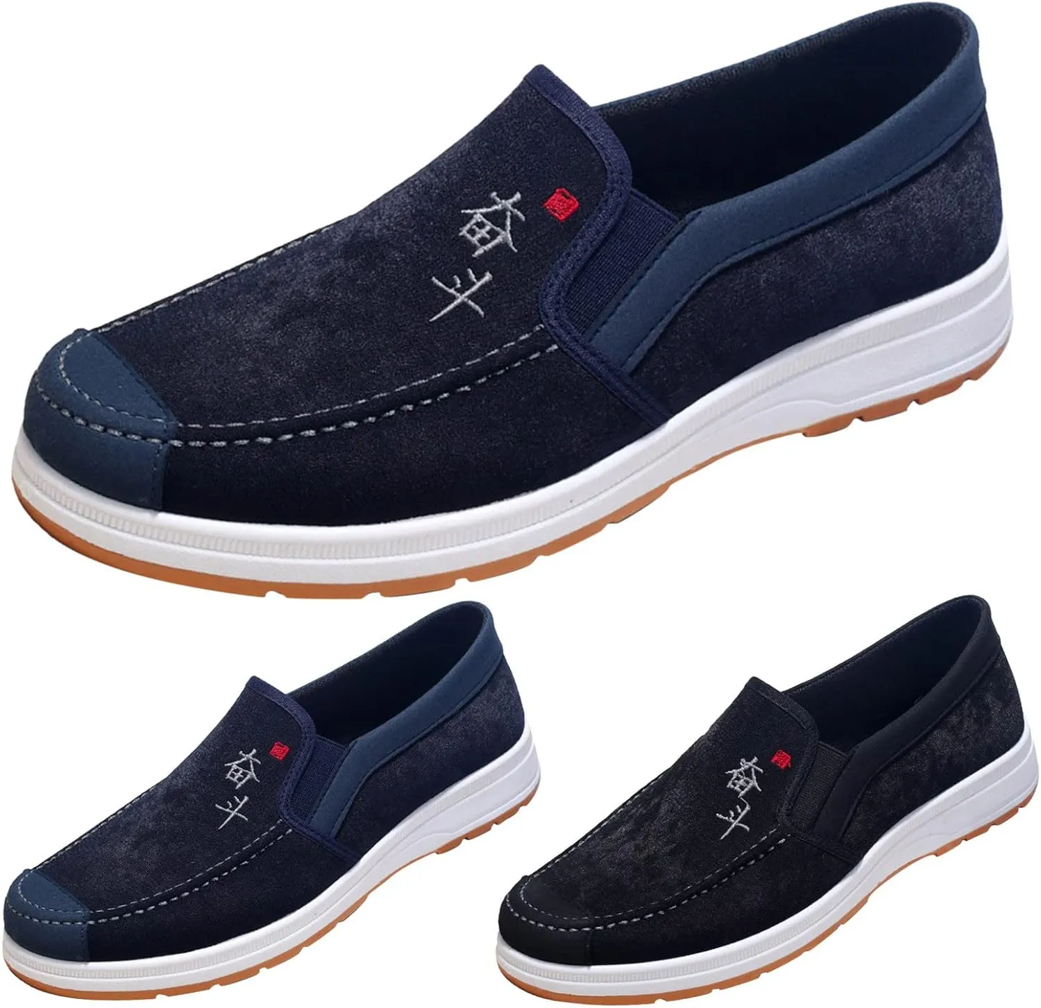 Fashion All Season Men Casual Shoes Flat Non Slip Lightweight Suede Cloth Solid Color Comfortable Indoor Super Shoes