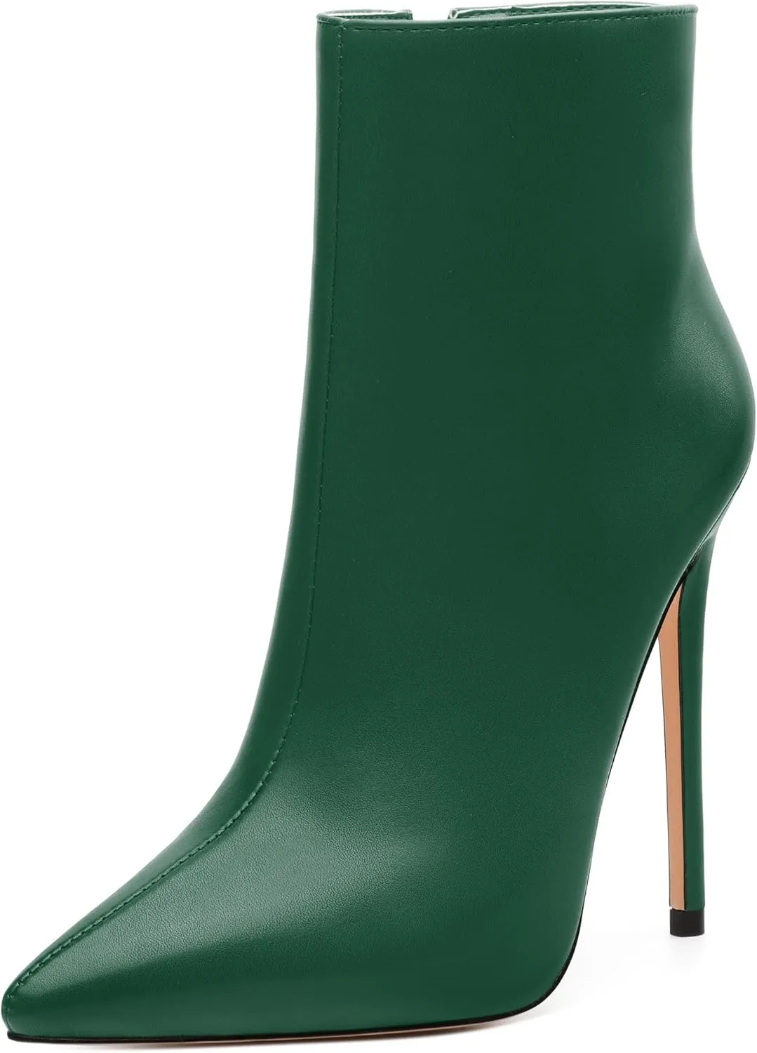 FEMSTEP Ankle Boots for Women Pointed Toe 4.7-Inch High Stiletto Heeled Booties Side Zipper Fashion Short Boots