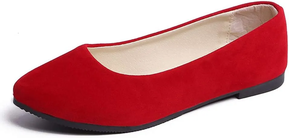 Flat Shoes for Women Slip On Comfortable Walking Ballerina Shoes Ladies Cute Ballet Flats Pumps Low Wedge Dolly Shoes