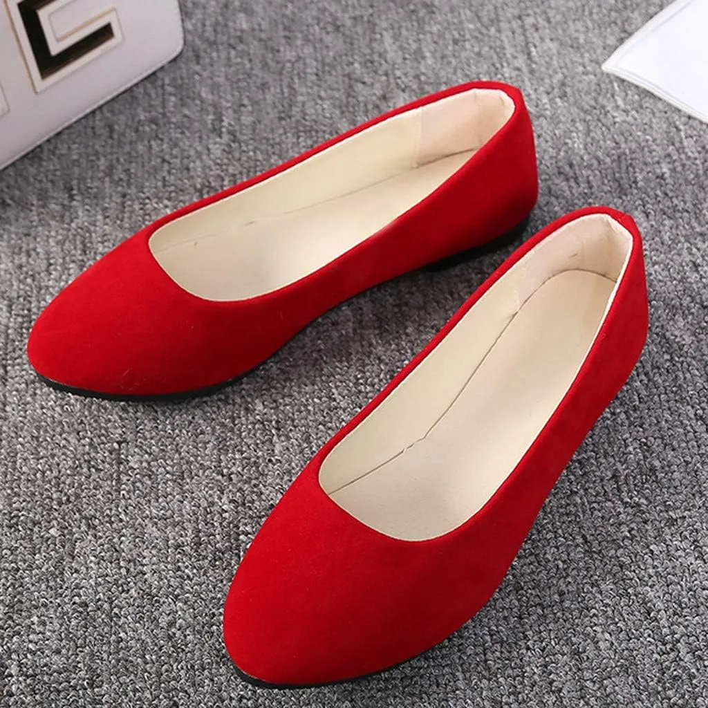 Flat Shoes for Women Slip On Comfortable Walking Ballerina Shoes Ladies Cute Ballet Flats Pumps Low Wedge Dolly Shoes