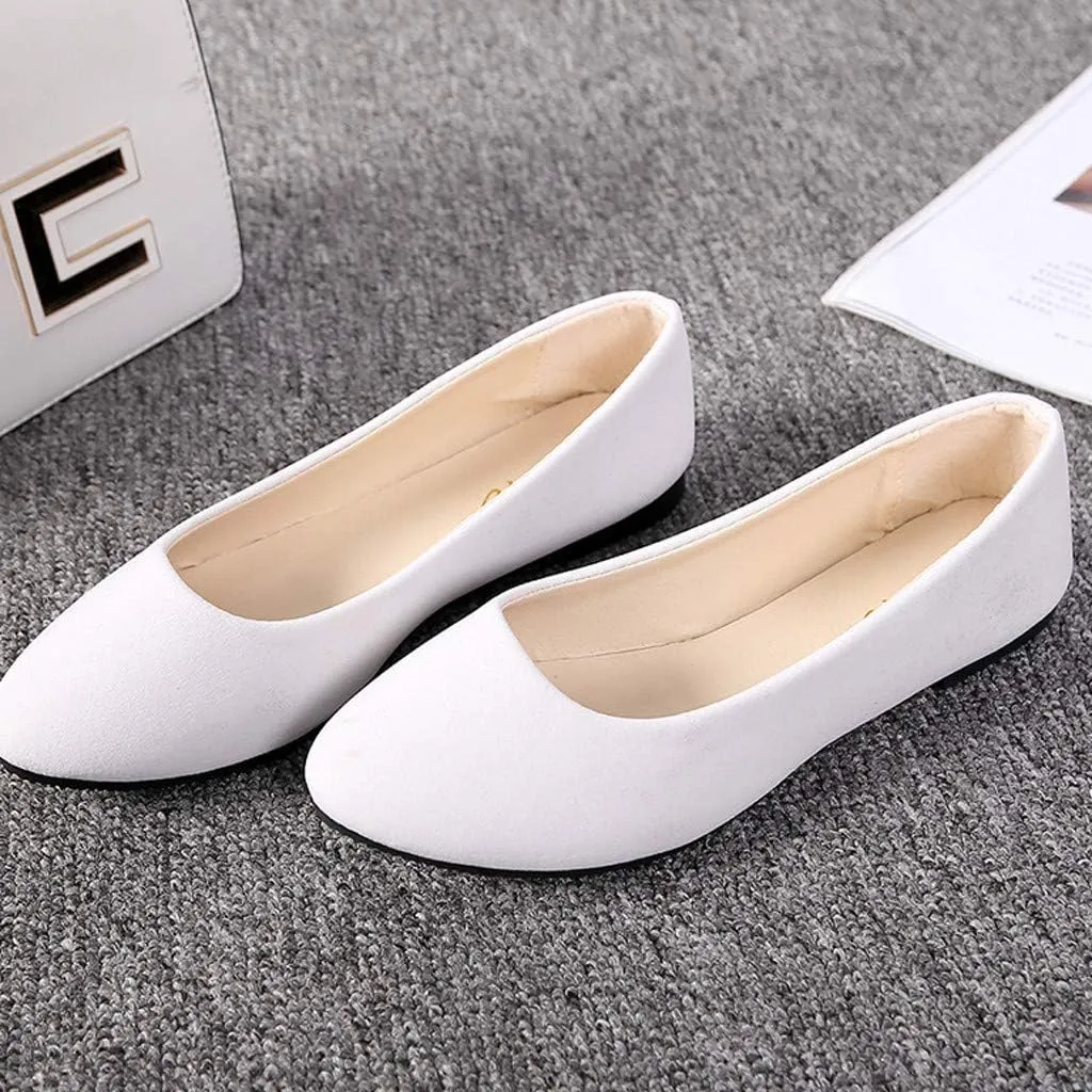 Flat Shoes for Women Slip On Comfortable Walking Ballerina Shoes Ladies Cute Ballet Flats Pumps Low Wedge Dolly Shoes