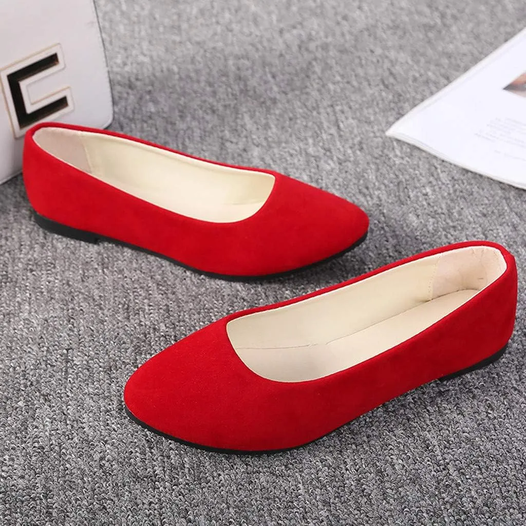 Flat Shoes for Women Slip On Comfortable Walking Ballerina Shoes Ladies Cute Ballet Flats Pumps Low Wedge Dolly Shoes