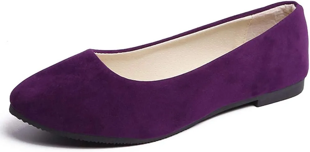 Flat Shoes for Women Slip On Comfortable Walking Ballerina Shoes Ladies Cute Ballet Flats Pumps Low Wedge Dolly Shoes