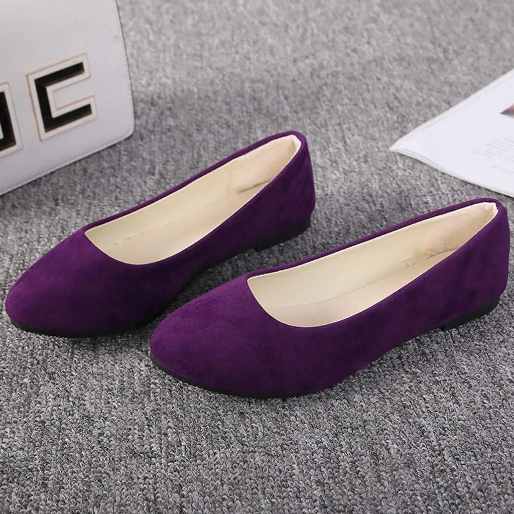 Flat Shoes for Women Slip On Comfortable Walking Ballerina Shoes Ladies Cute Ballet Flats Pumps Low Wedge Dolly Shoes