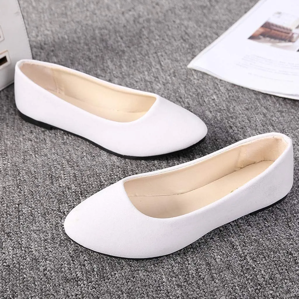 Flat Shoes for Women Slip On Comfortable Walking Ballerina Shoes Ladies Cute Ballet Flats Pumps Low Wedge Dolly Shoes