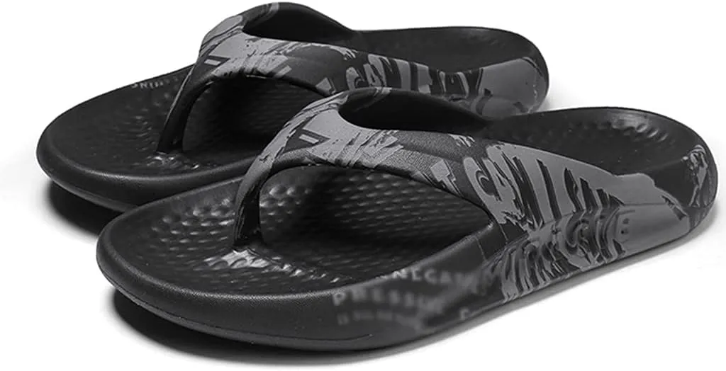 Flip Flops for Men with Arch Support Shower Slippers for Men Non Slip, Sandals Beach Shower Gym Swimming Pool Slide Comfortable Arch Support Shoes, Quickly Dry Cushioned Thong Sandals