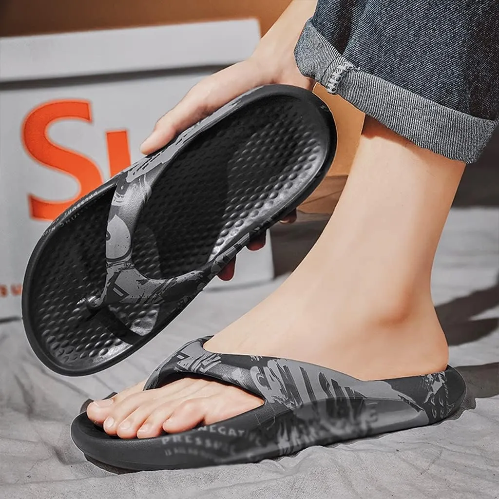 Flip Flops for Men with Arch Support Shower Slippers for Men Non Slip, Sandals Beach Shower Gym Swimming Pool Slide Comfortable Arch Support Shoes, Quickly Dry Cushioned Thong Sandals
