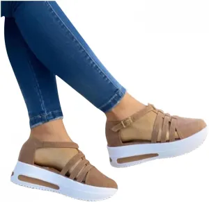 Gibobby Platform Shoes for Women,Ladies Open Toe Bohemia Weaving Sandals Ankle Strap Buckle Sandal Wedges Shoes