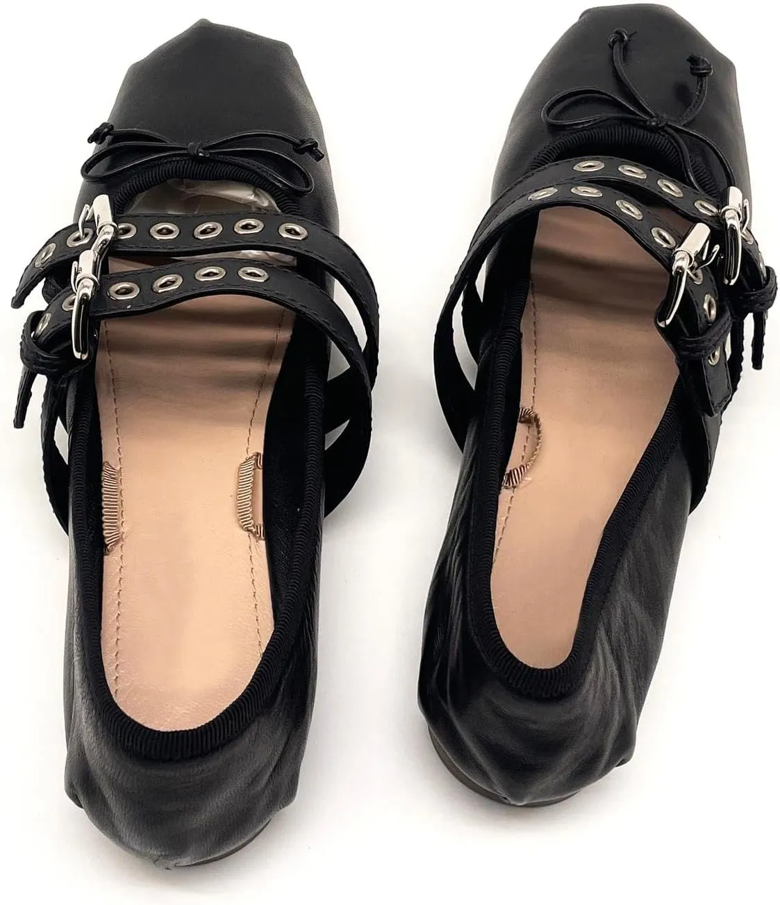 heelchic Ballet Flats Shoes for Women with Strap, Closed Round Toe Womens Ballerina Flats Comfortable Slip On Mary Jane Flats