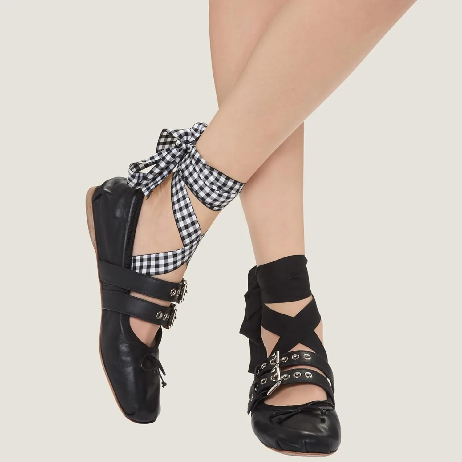heelchic Ballet Flats Shoes for Women with Strap, Closed Round Toe Womens Ballerina Flats Comfortable Slip On Mary Jane Flats
