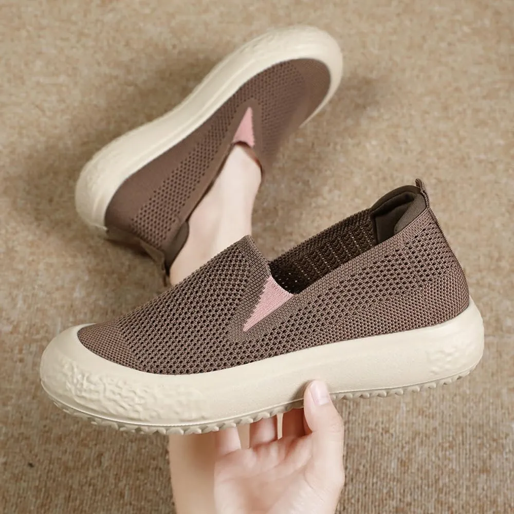 HUIQINGLI Women's Comfortable Breathable Casual Walking Shoes, Comfy Wedge Orthopedic Sneakers, Orthopedic Slip-On Walking Shoes for Women