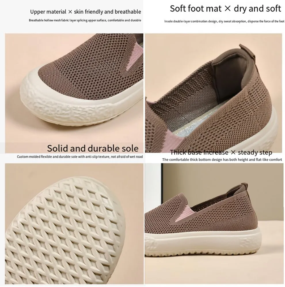 HUIQINGLI Women's Comfortable Breathable Casual Walking Shoes, Comfy Wedge Orthopedic Sneakers, Orthopedic Slip-On Walking Shoes for Women