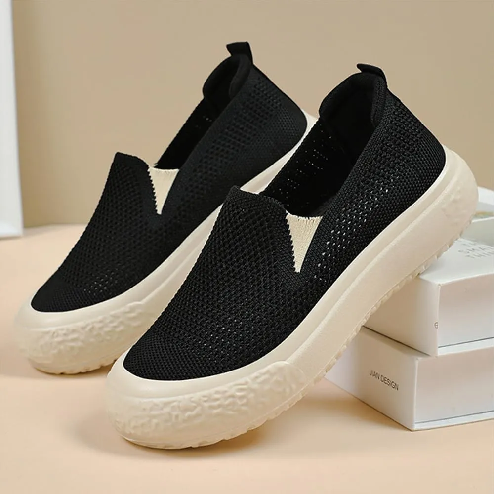 HUIQINGLI Women's Comfortable Breathable Casual Walking Shoes, Comfy Wedge Orthopedic Sneakers, Orthopedic Slip-On Walking Shoes for Women