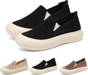 HUIQINGLI Women's Comfortable Breathable Casual Walking Shoes, Comfy Wedge Orthopedic Sneakers, Orthopedic Slip-On Walking Shoes for Women