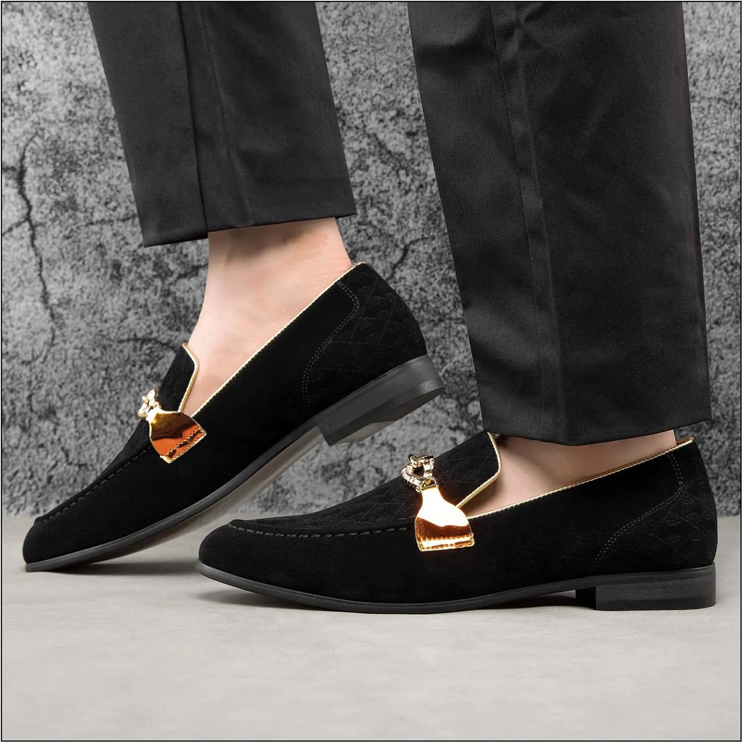 JITAI Men Loafers Slip-On Shoes for Men Fashion Dress Shoes Tuxedo Shoes
