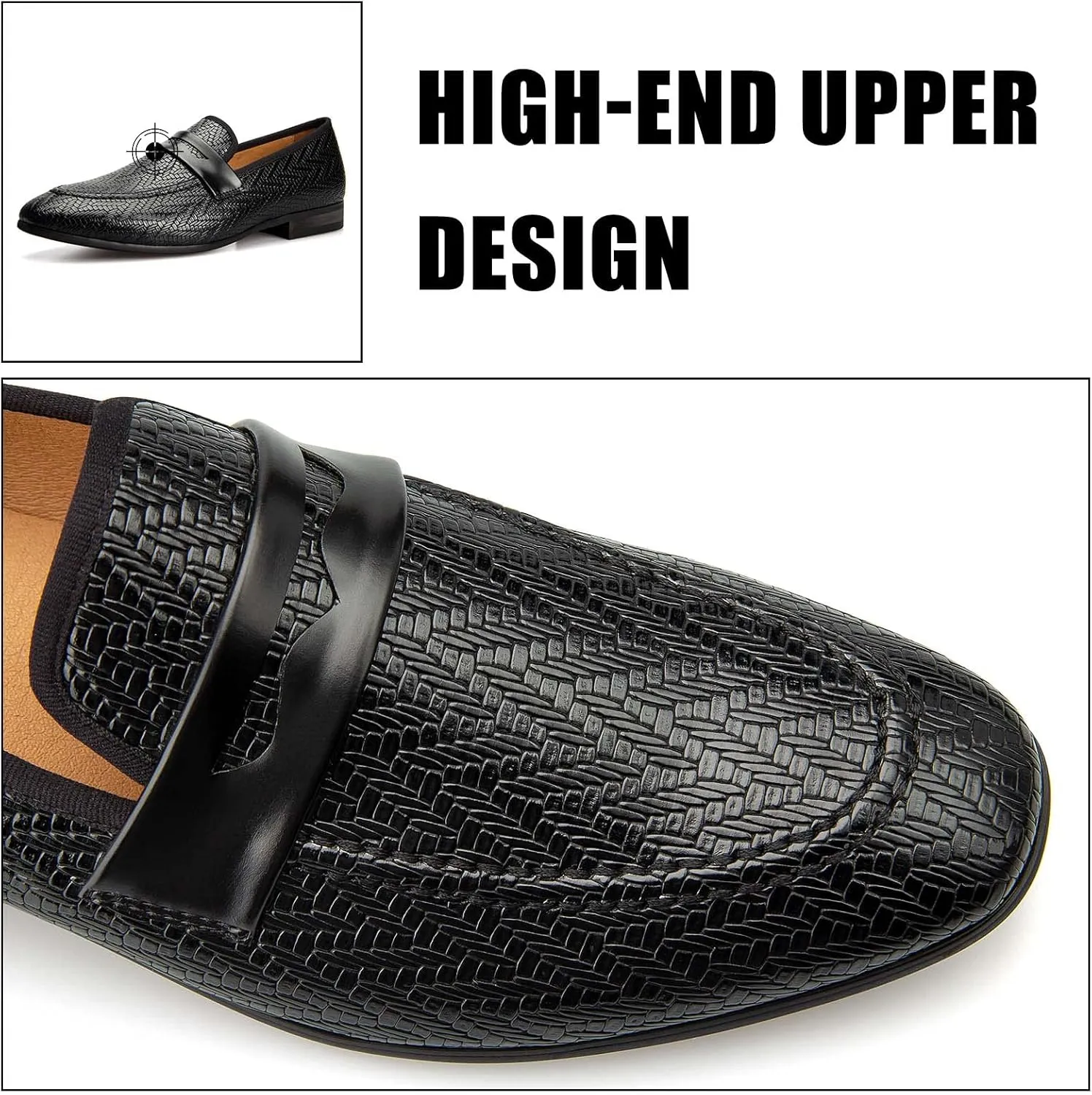 JITAI Men Loafers Slip-On Shoes for Men Fashion Dress Shoes Tuxedo Shoes
