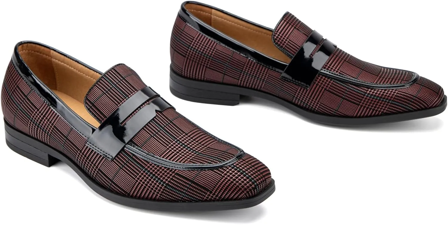 JITAI Mens Velvet Loafers Dress Shoes Loafers for Men Tuxedo Suit Shoes