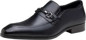 Jouesn Men's Dress Shoes Premium Leather Penny Loafers for Men Slip-On Formal Dress Loafers for Men