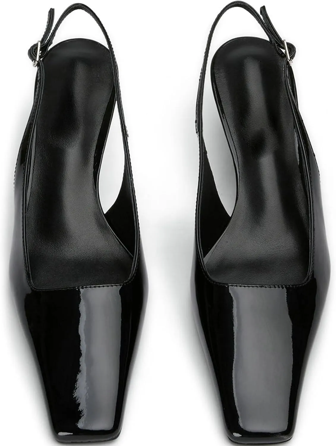 KysBloes Square Toe Slingback Kitten Heels for Women Low Heel Pumps Formal Dress Shoes Sling Back Heels Comfortable Office Shoes