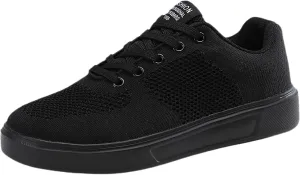 Leisure Couple Men Women Four Seasons Mesh Non Slip Flat Round Toe Breathable Lace Up Lazy Comfortable Slip Shoes