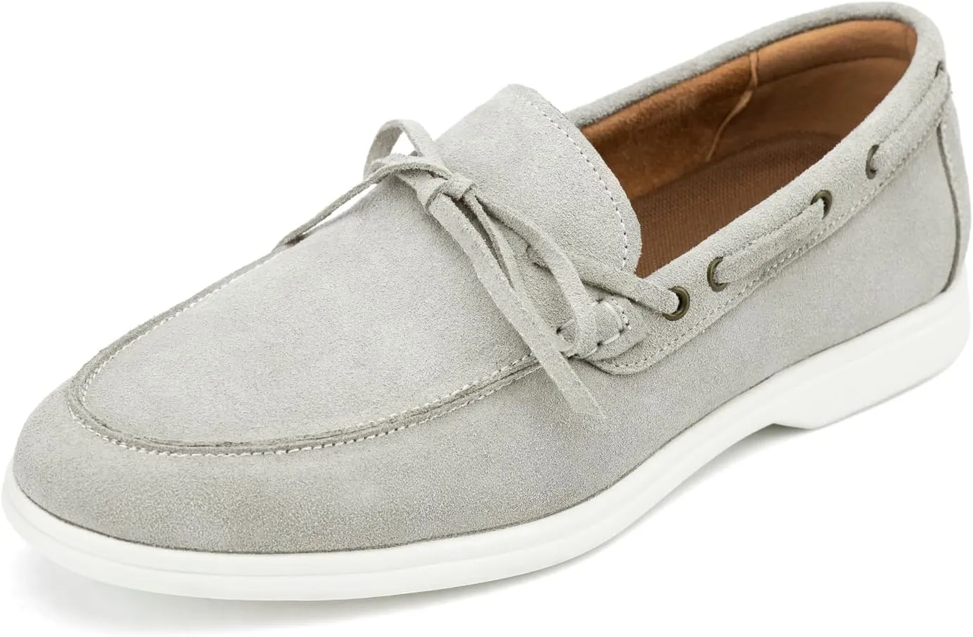 Meijiana Men's Genuine Leather Loafers Slip-On Moccasins Suede Dress Shoes, Lightweight and Breathable with Rubber Sole Stylish Mens Loafers