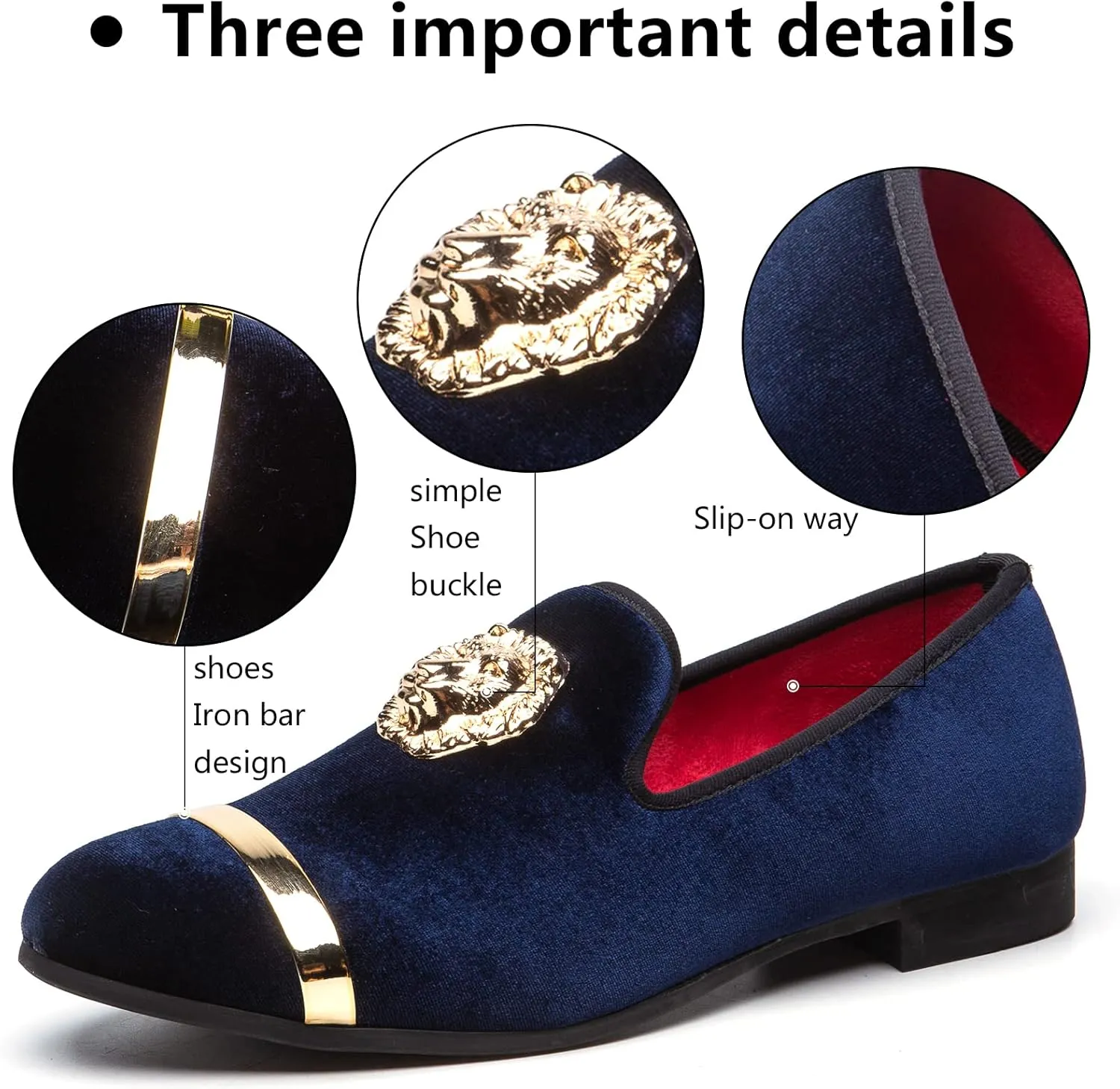 Meijiana Men's Loafers Velvet Shoes Metal Eagle Buckle Wedding Party Smoking Slipper Dress Loafers Shoes for Men