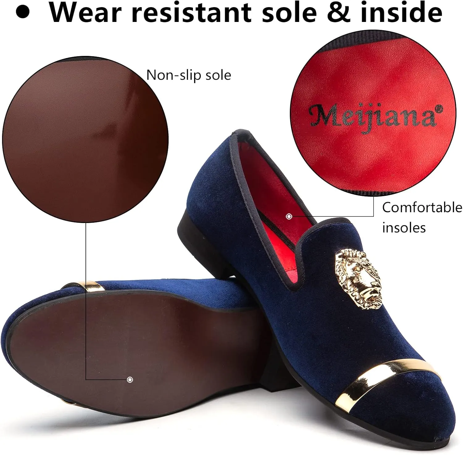 Meijiana Men's Loafers Velvet Shoes Metal Eagle Buckle Wedding Party Smoking Slipper Dress Loafers Shoes for Men