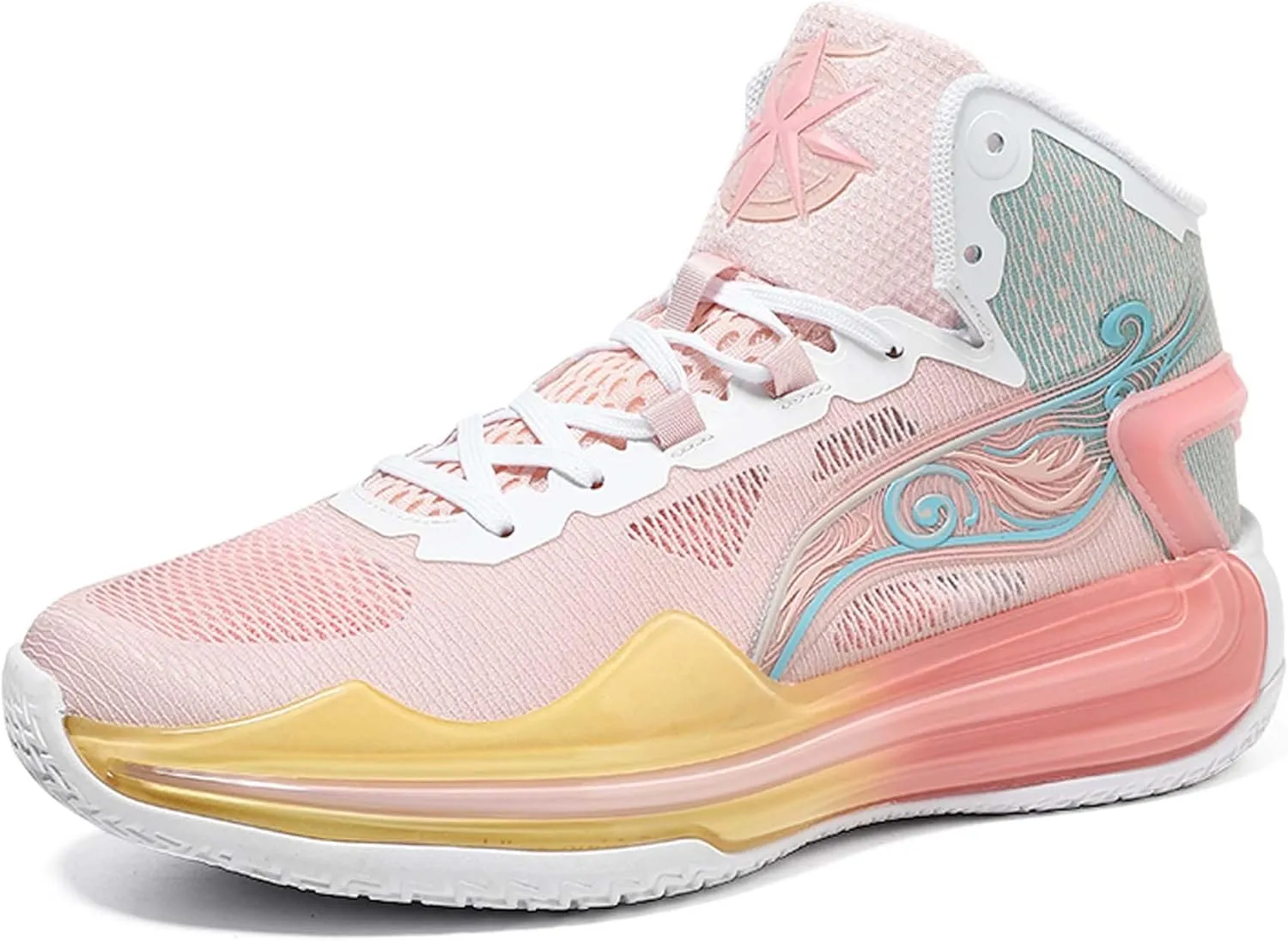 Men and Women Comfortable and Breathable Basketball Sneakers Mid Top Lace Up Non Slip Running Shoes Lightweight Carrying Casual Walking Shoes Durable Cross Training Shoes Skateboarding Shoes