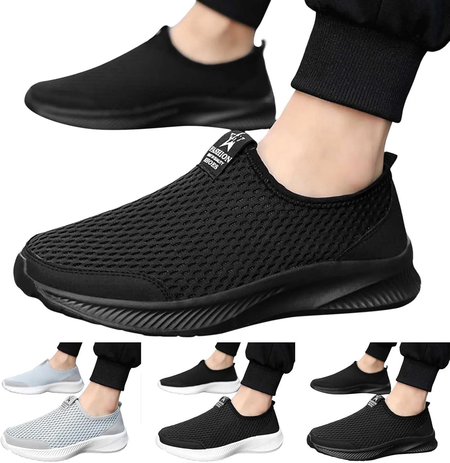 Men Sports Shoes Fashion New Pattern Simple Solid Color Slip On Flat Bottom Comfortable Sneaker Shoe Rack for Men