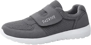 Men's 2025 New Hook Loop Solid Color Fly Woven Mesh Breathable Running Shoes Mens Motion Running Sneaker