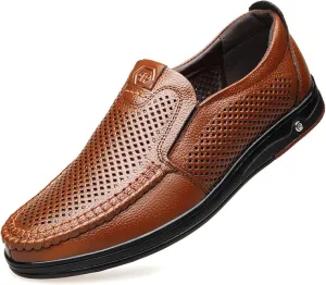 Men's Casual Leather Shoes, Business Slippers, Comfortable and Fashionable Men's Driving Shoes